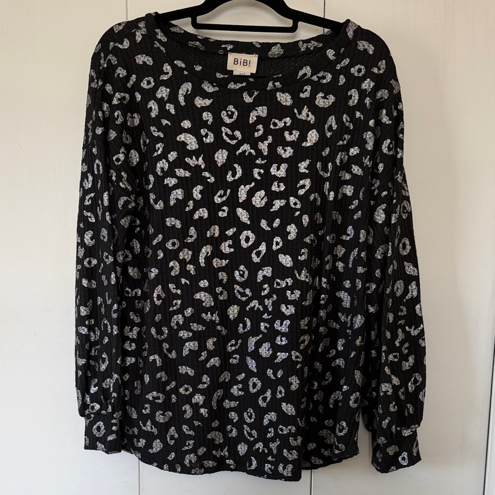 BiBi Monochrome Animal Print Blouse